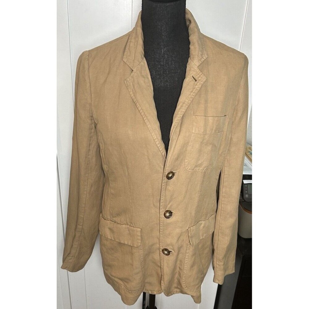 Alex Mill Women's Chore‎ Work Coat Jacket S Brown Linen Blend Pockets Lined